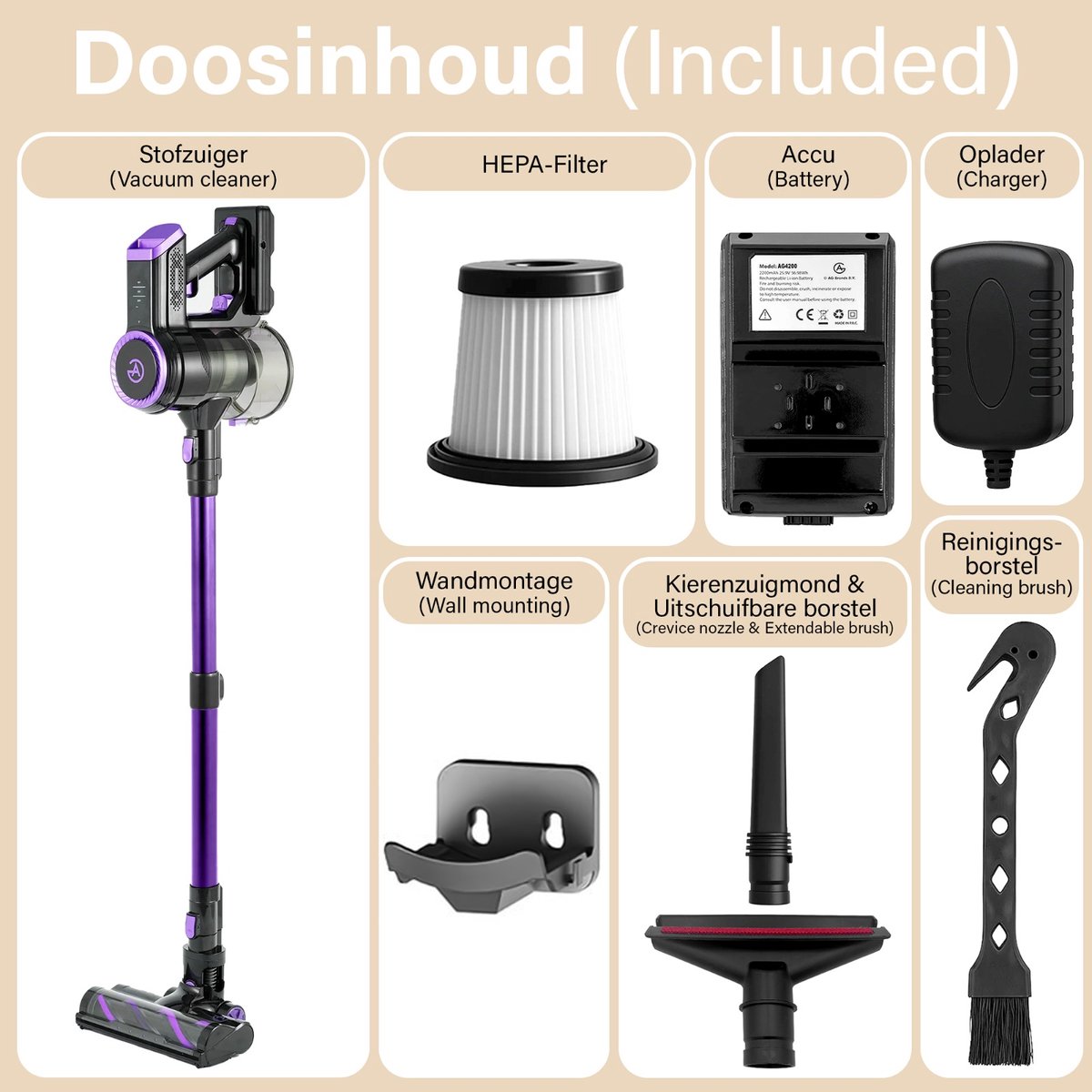 AG4200 Steelstofzuiger Draadloos Deep Purple - Stofzuiger - afbeelding 3