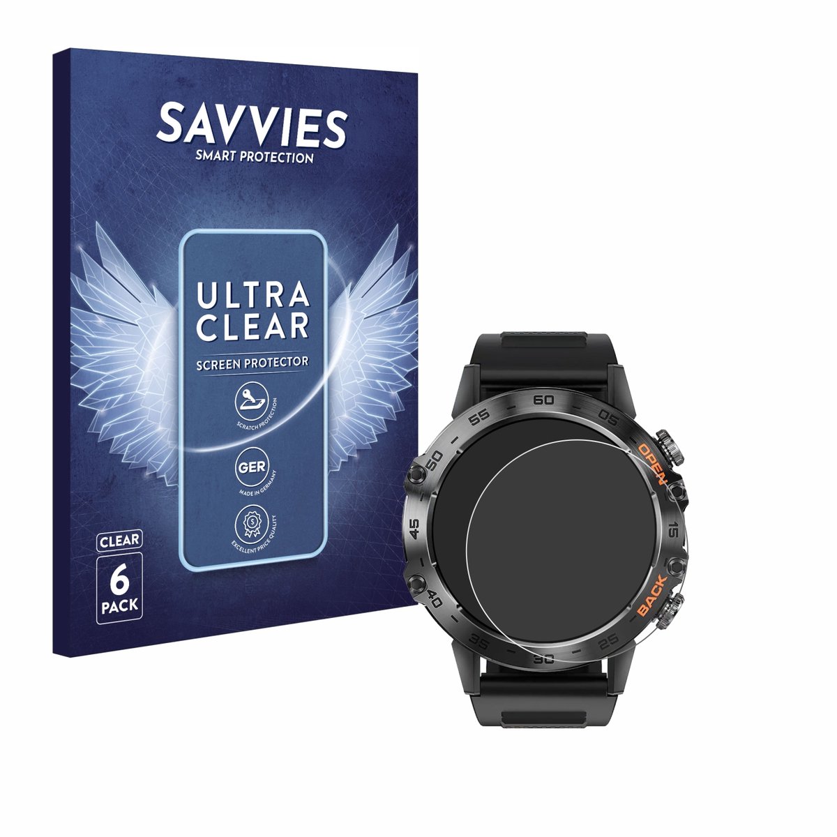 Savvies - Screenprotector voor LIGE BW1846A 1.39" - Folie Beschermfolie transparant 6 Stuks