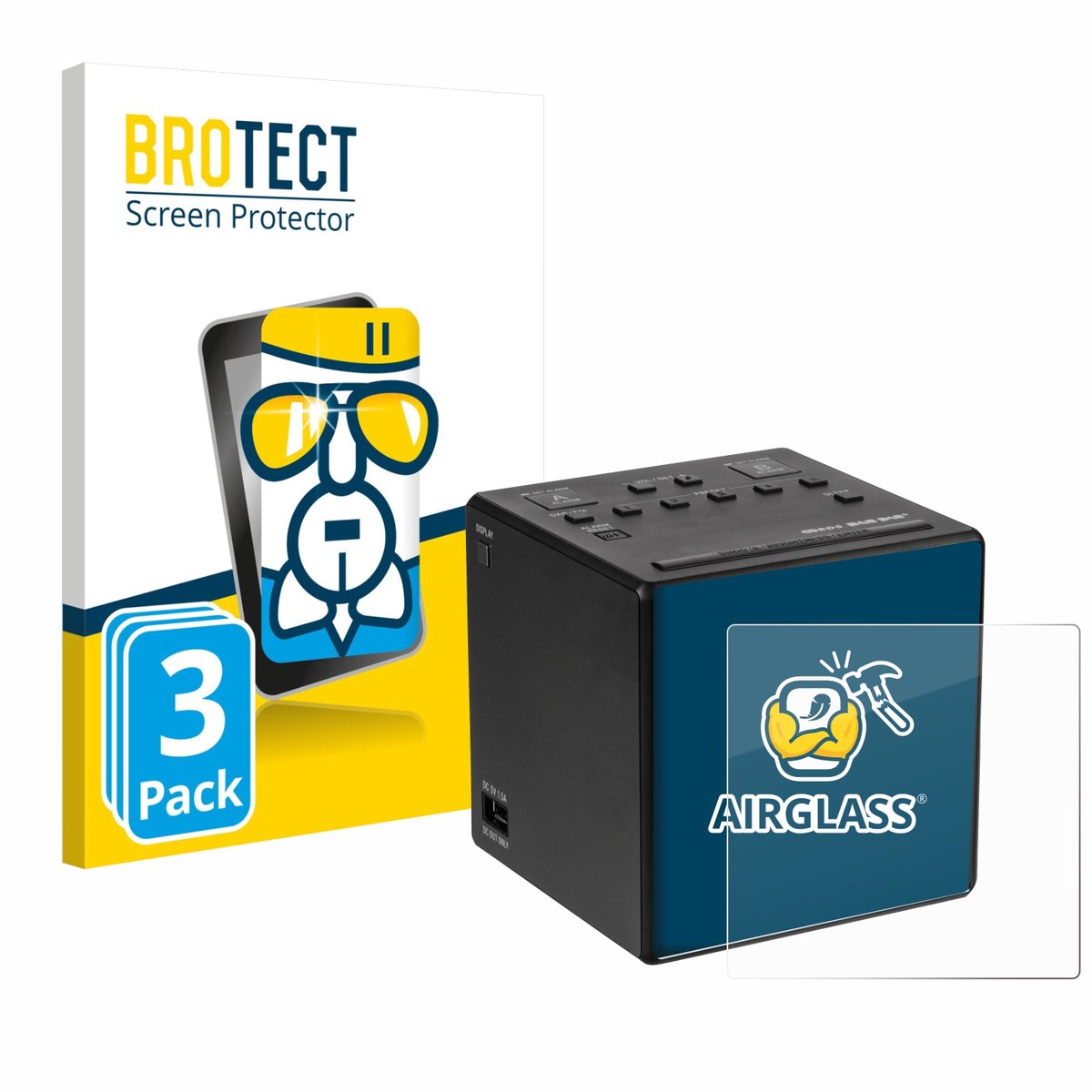 Screenprotector 3 Stuks voor Sony XDR-C1DBP Beschermglas transparant