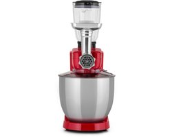 Klarstein Blender Renata Rossa - Keukenmachine - 3-in-1 - 8 Standen - 2000 W - 10 liter RVS Kom - Bevat geen BPA,5 Liter Opzet - Haarfijn Roeren En Mengen - Van Zwaar Brooddeeg Tot Luchtige Slagroom - Eenvoudig In Gebruik - Robuust - Rood