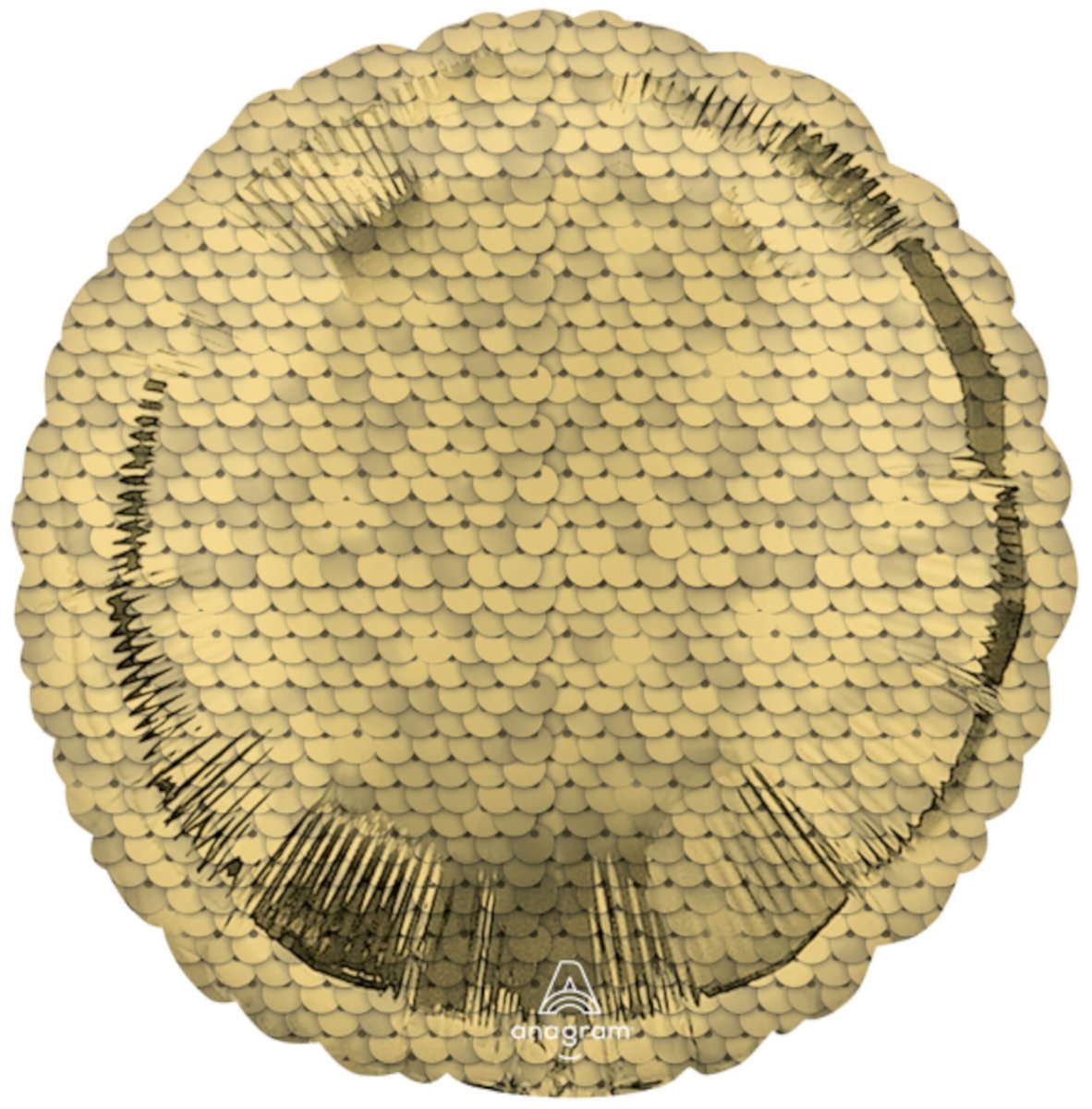 RIETHMULLER - Ronde aluminium ballon met gouden schubben 43 cm