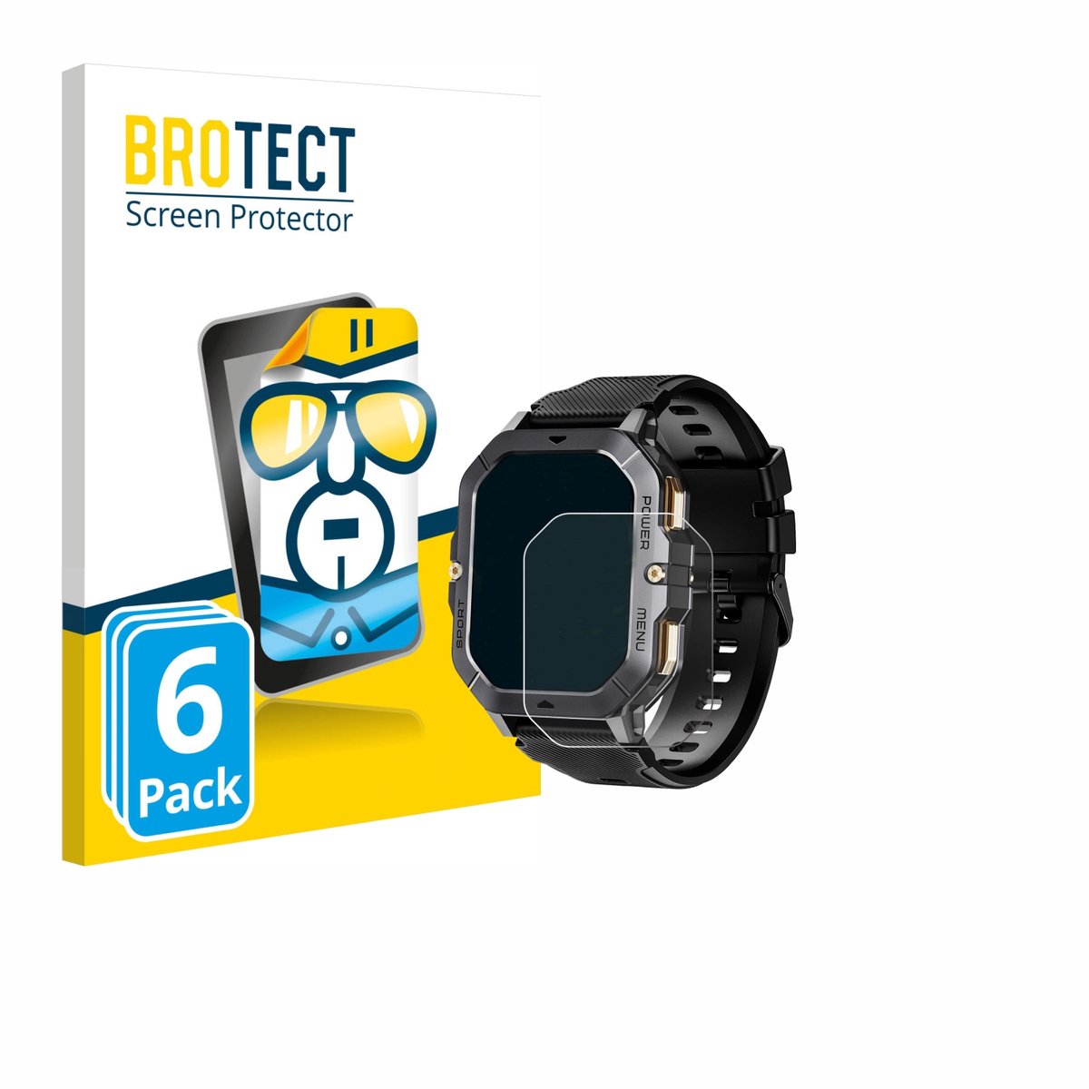 BROTECT - Screenprotector voor Oukitel BT101 2.02" - Folie Beschermfolie transparant 6 Stuks