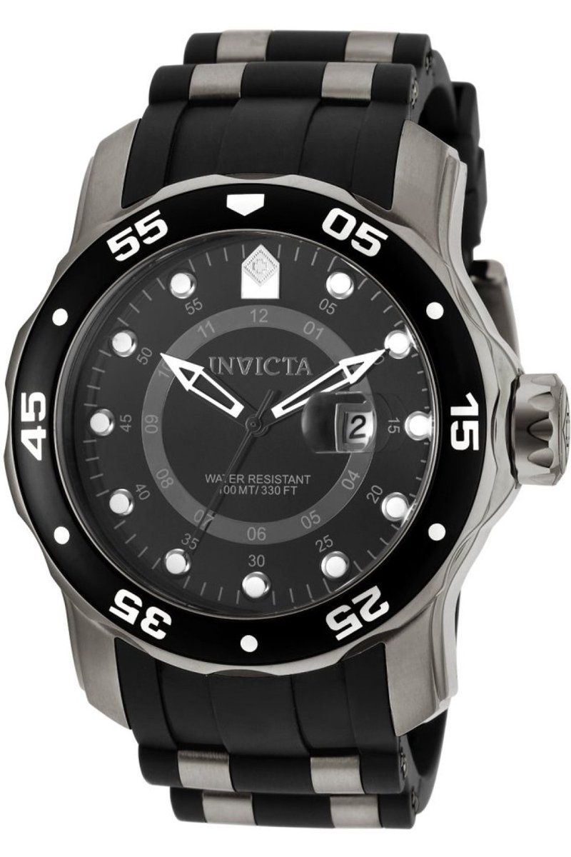 Invicta Pro Diver - SCUBA 6996 Heren Horloge - Waterdicht - Analoog - Quartz Uurwerk - Roestvrij Staal met zwarte Wijzerplaat - 48mm