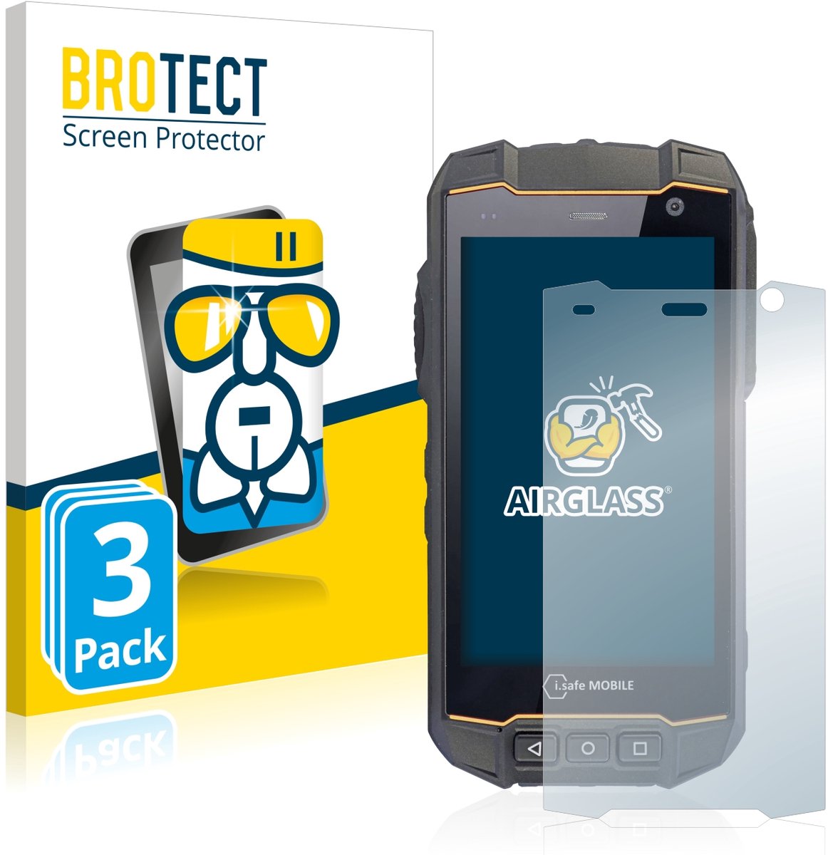 Screenprotector 3 Stuks voor i.safe MOBILE IS530.2 Beschermglas transparant