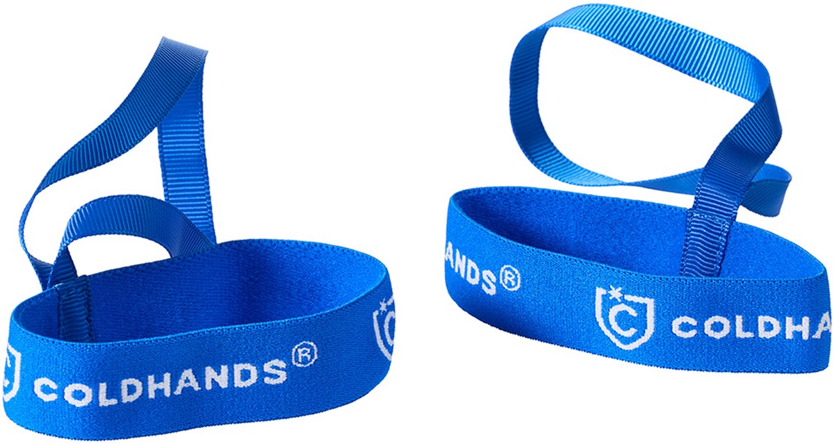 Grip ’n Go polsband Coldhands® accessoire elastische band unisex comfortabel draagcomfort eenvoudige bevestiging verliespreventie onmisbaar voor skilift handsfree gemak set van twee gebruiksvriendelijk. Blauw