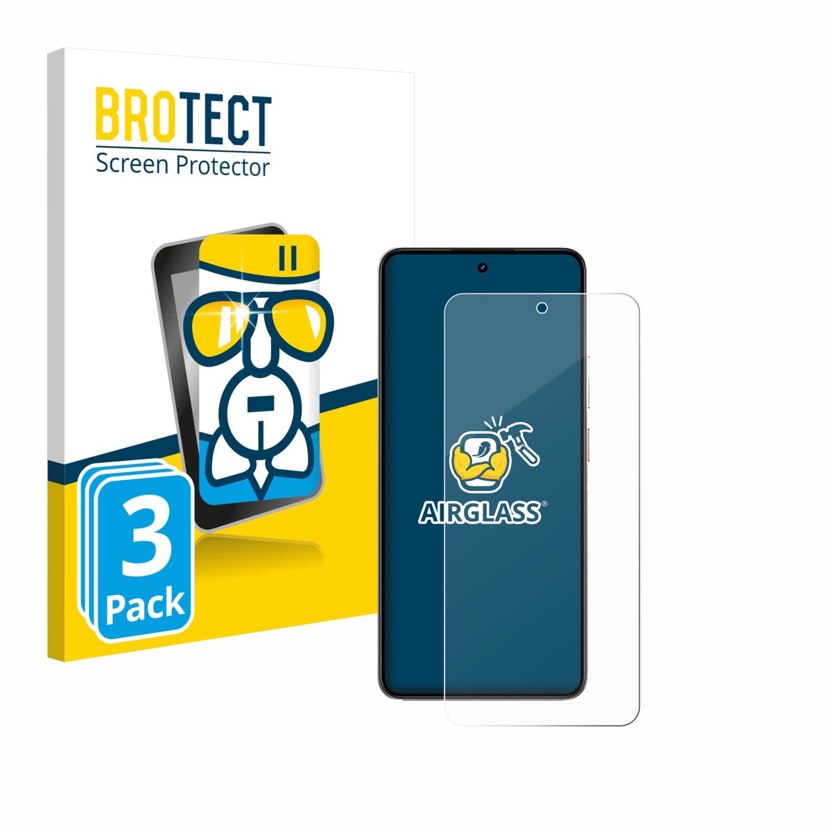 Screenprotector 3 Stuks voor realme P3 5G Beschermglas transparant