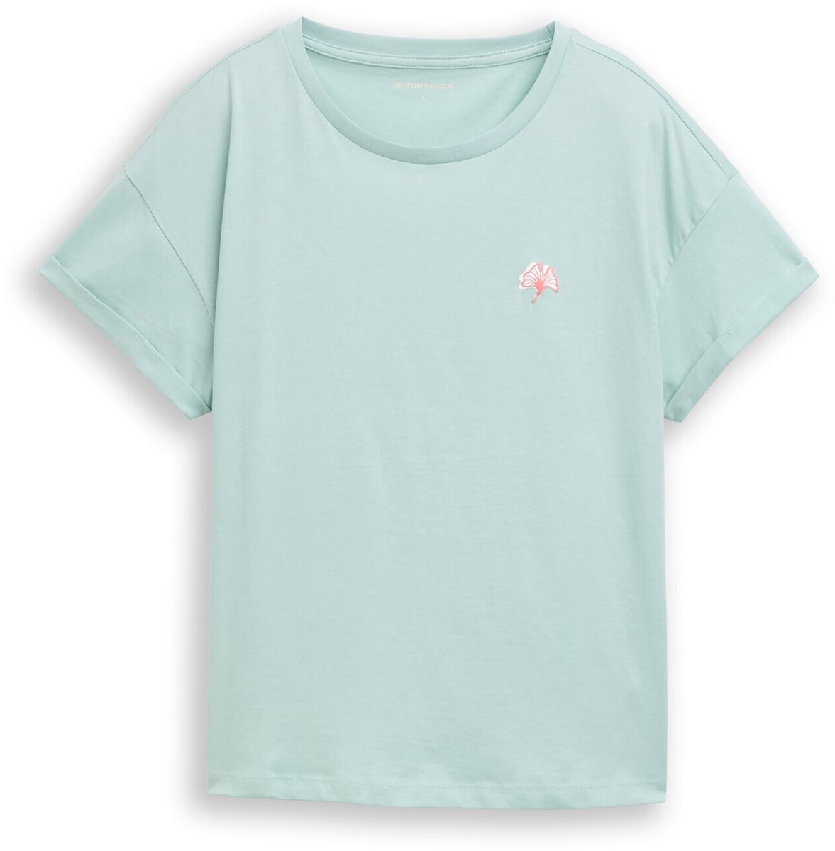 Tom Tailor - T-shirt met borduursel - Maat S - blue haze