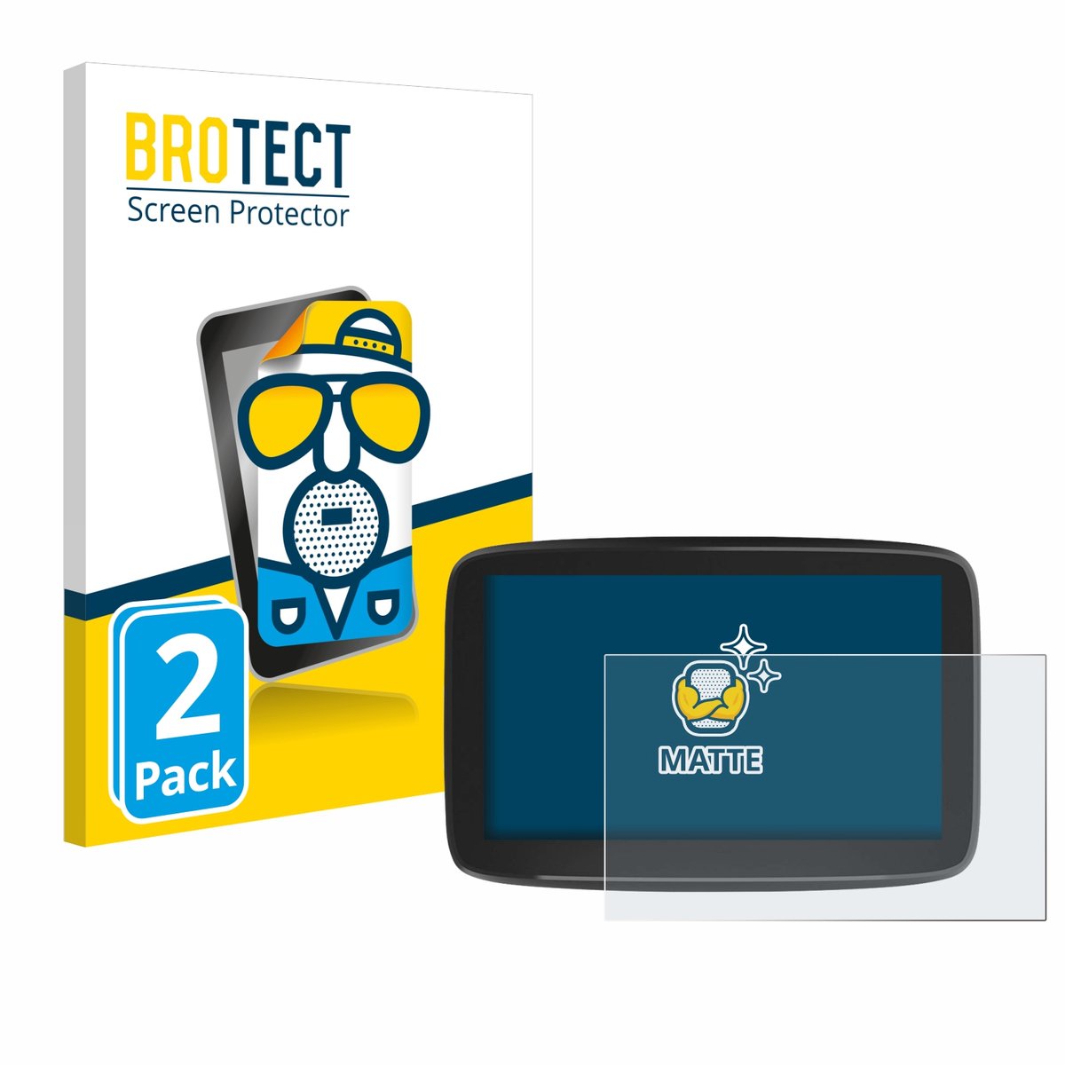 BROTECT - Screenprotector voor TomTom GO Classic 6" - Folie Beschermfolie matte 2 Stuks