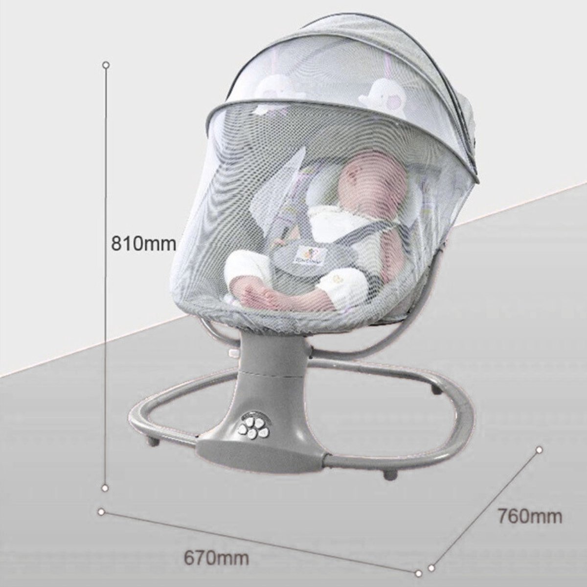 HHHK - Elektrische Wipstoel - Babyschommel - Wipstoel - Elektrische Babyschommel - Babyswing - Elektrische Wipstoel Baby - Baby thumbnail 6