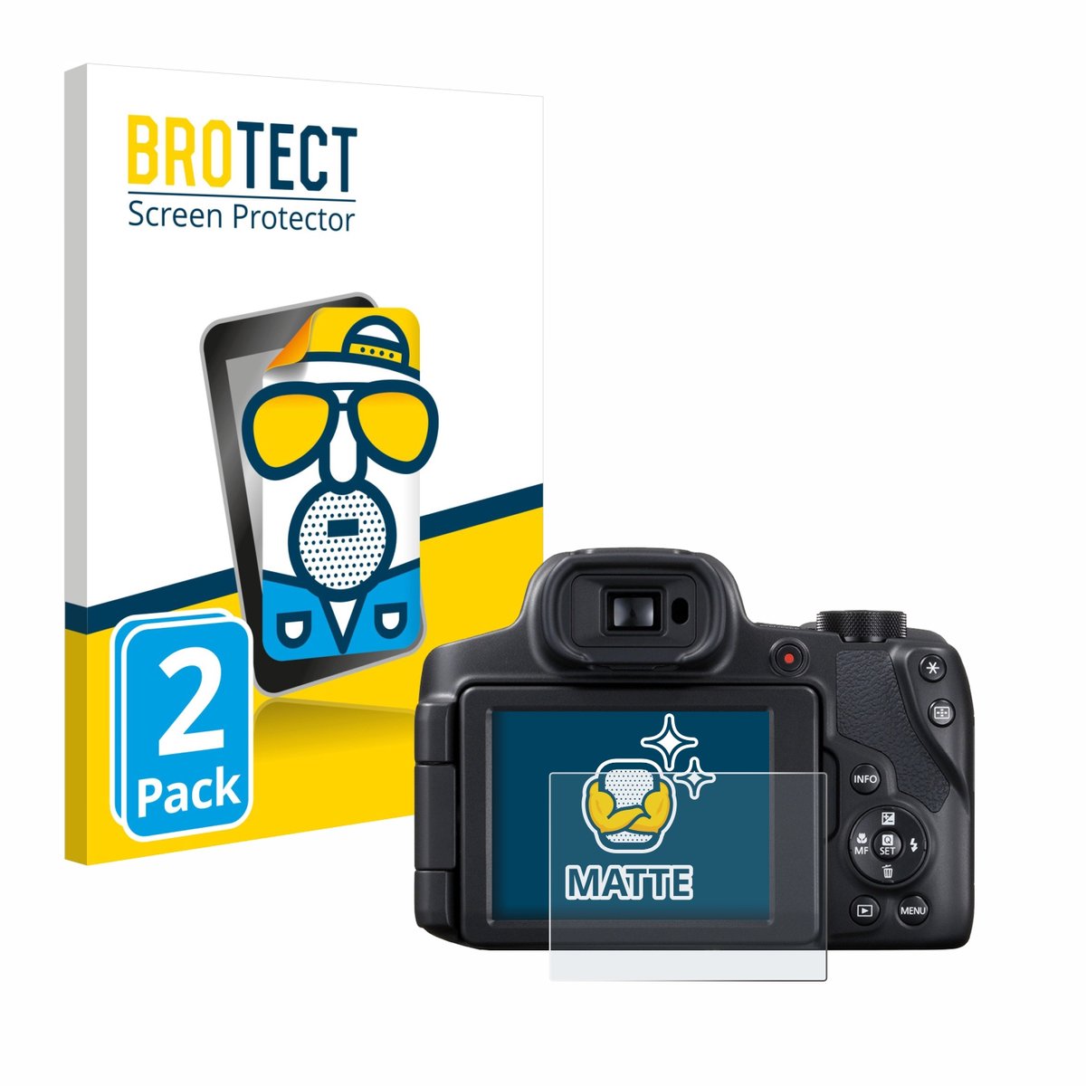 BROTECT - Screenprotector voor Canon PowerShot SX70 HS - Folie Beschermfolie matte 2 Stuks
