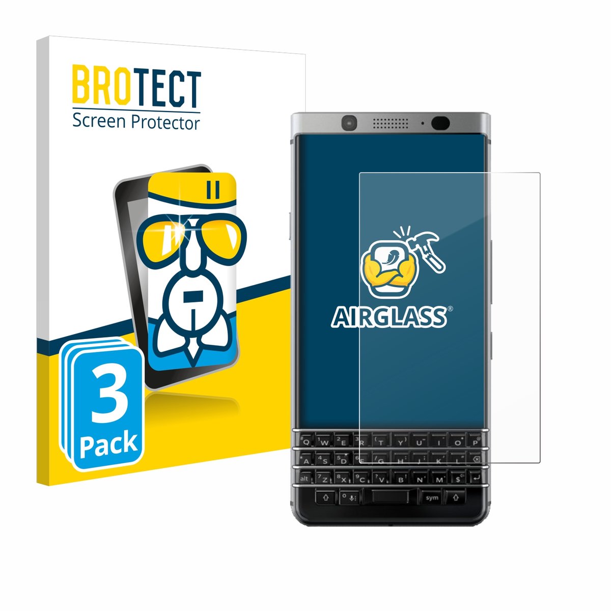 Screenprotector 3 Stuks voor BlackBerry Keyone Beschermglas transparant