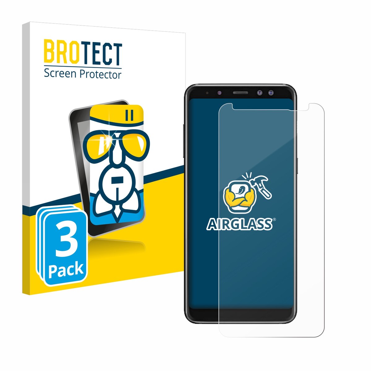 Screenprotector 3 Stuks voor Samsung Galaxy A8 2018 Beschermglas transparant