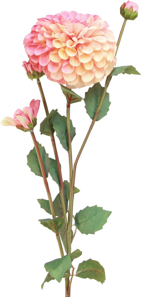 Kunstdahlia's in perzikroze Ø10cm L80cm 2 stuks