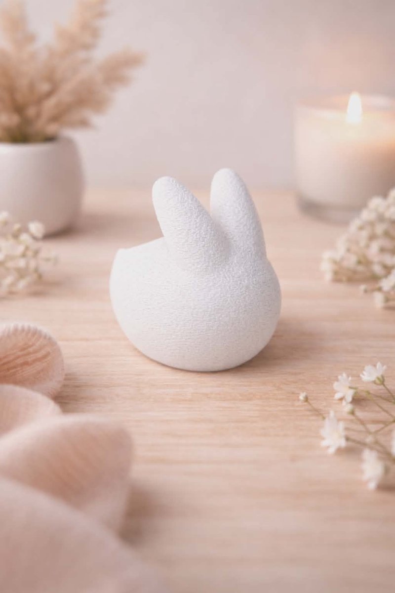 Moderne Bunny Theelichthouder – Wit – 3D Geprint – Vrolijk Pasen - Rona Design - Paasdecoratie - Pasen - Kaarsenhouder - LED kaarsen