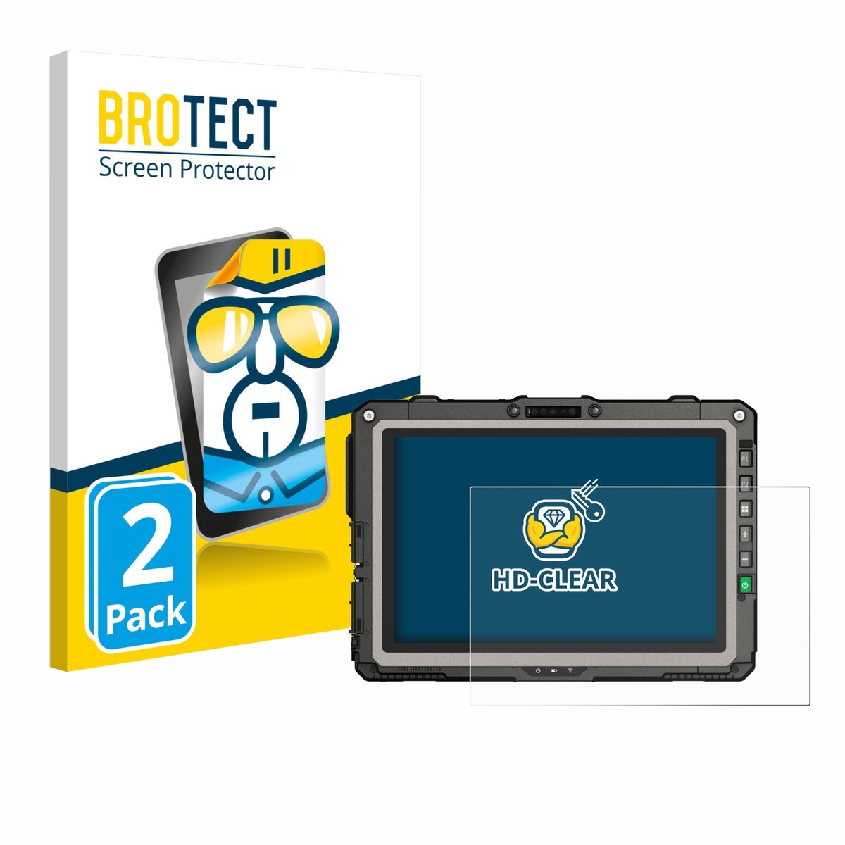 BROTECT - Screenprotector voor Getac UX10 G3 - Folie Beschermfolie transparant 2 Stuks