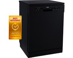 ETNA VWV144ZWA - Vrijstaande Vaatwasser - Zwart - 44dB - 14 Couverts - Extra droog
