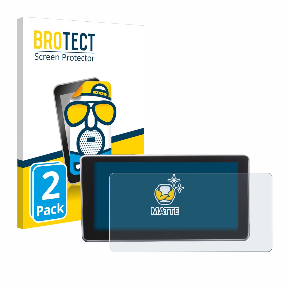 BROTECT - Screenprotector voor Audi A4 B9 2016 MMI 8" - Folie Beschermfolie matte 2 Stuks