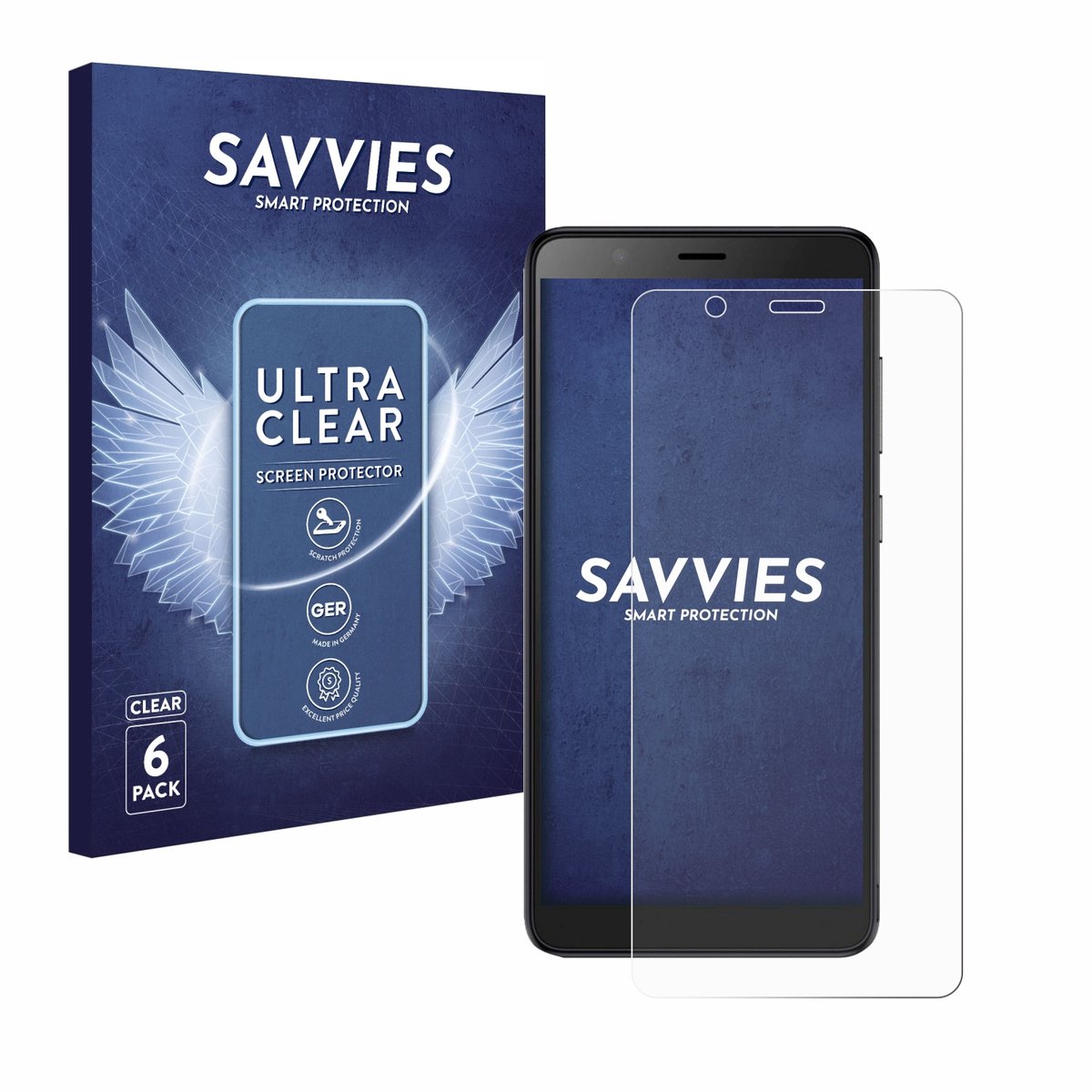 Savvies - Screenprotector voor ZTE Blade A32 - Folie Beschermfolie transparant 6 Stuks