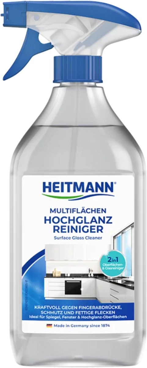 3 x HEITMANN pure Multi-Surface High-Gloss Cleaner 500 ml – Streeploos & Krachtig tegen Vet