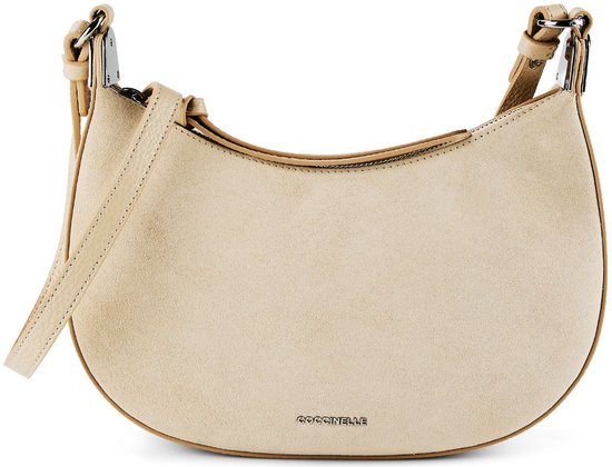 COCCINELLE Leren schoudertas Fujiko Suede Bi Mini Bag Sandshell / Sandshell beige