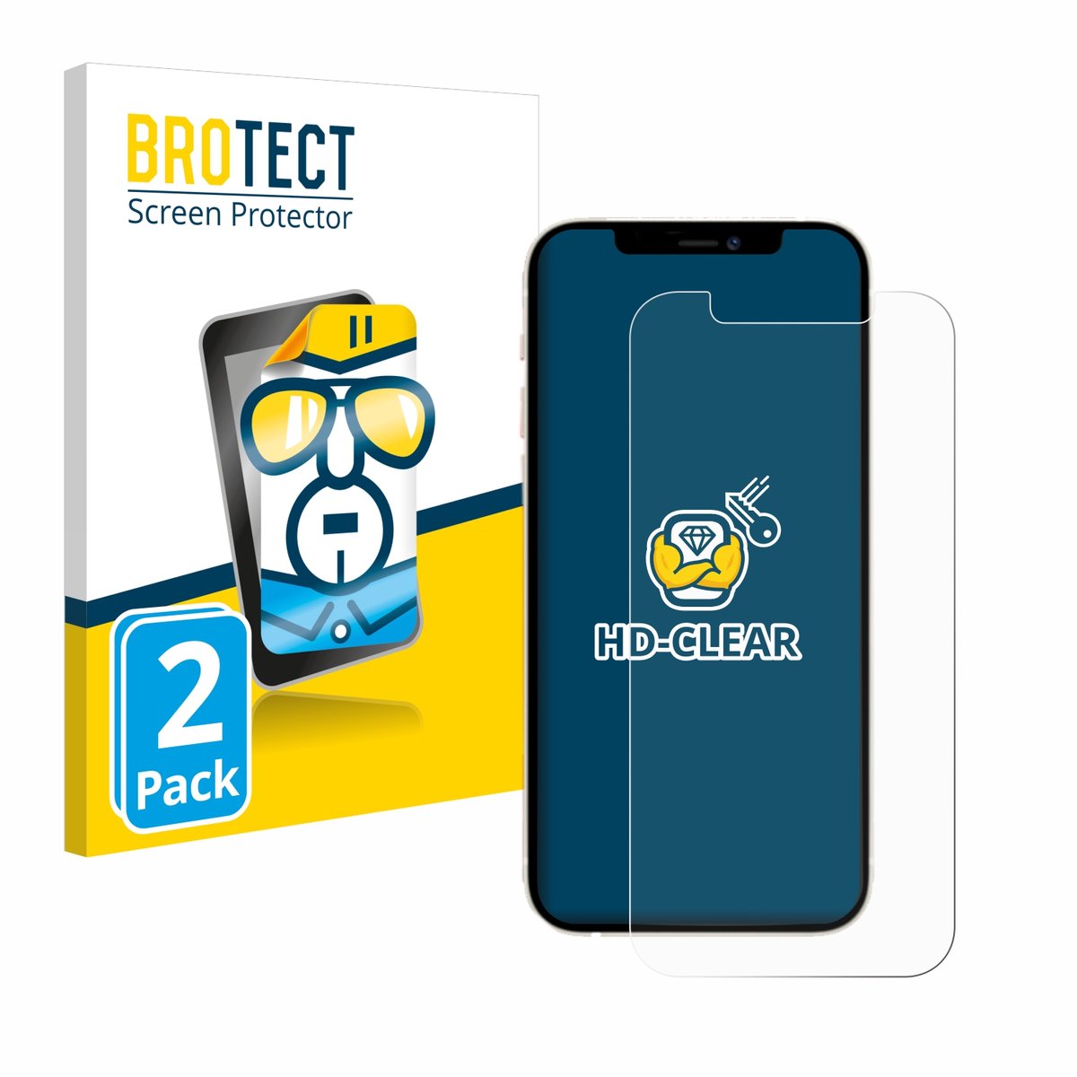 BROTECT - Screenprotector voor Apple iPhone 12 Pro - Folie Beschermfolie transparant 2 Stuks