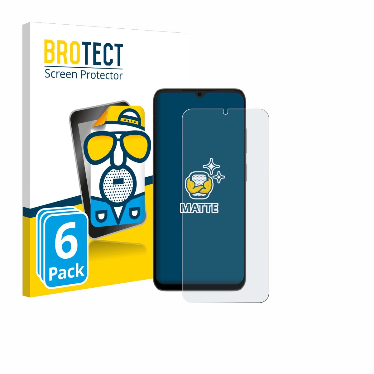 BROTECT - Screenprotector voor Doogee Note 56X Pro - Folie Beschermfolie matte 6 Stuks