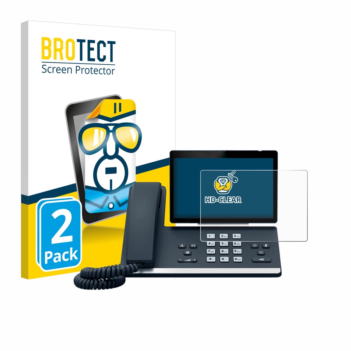 BROTECT - Screenprotector voor Yealink SIP-T57W - Folie Beschermfolie transparant 2 Stuks