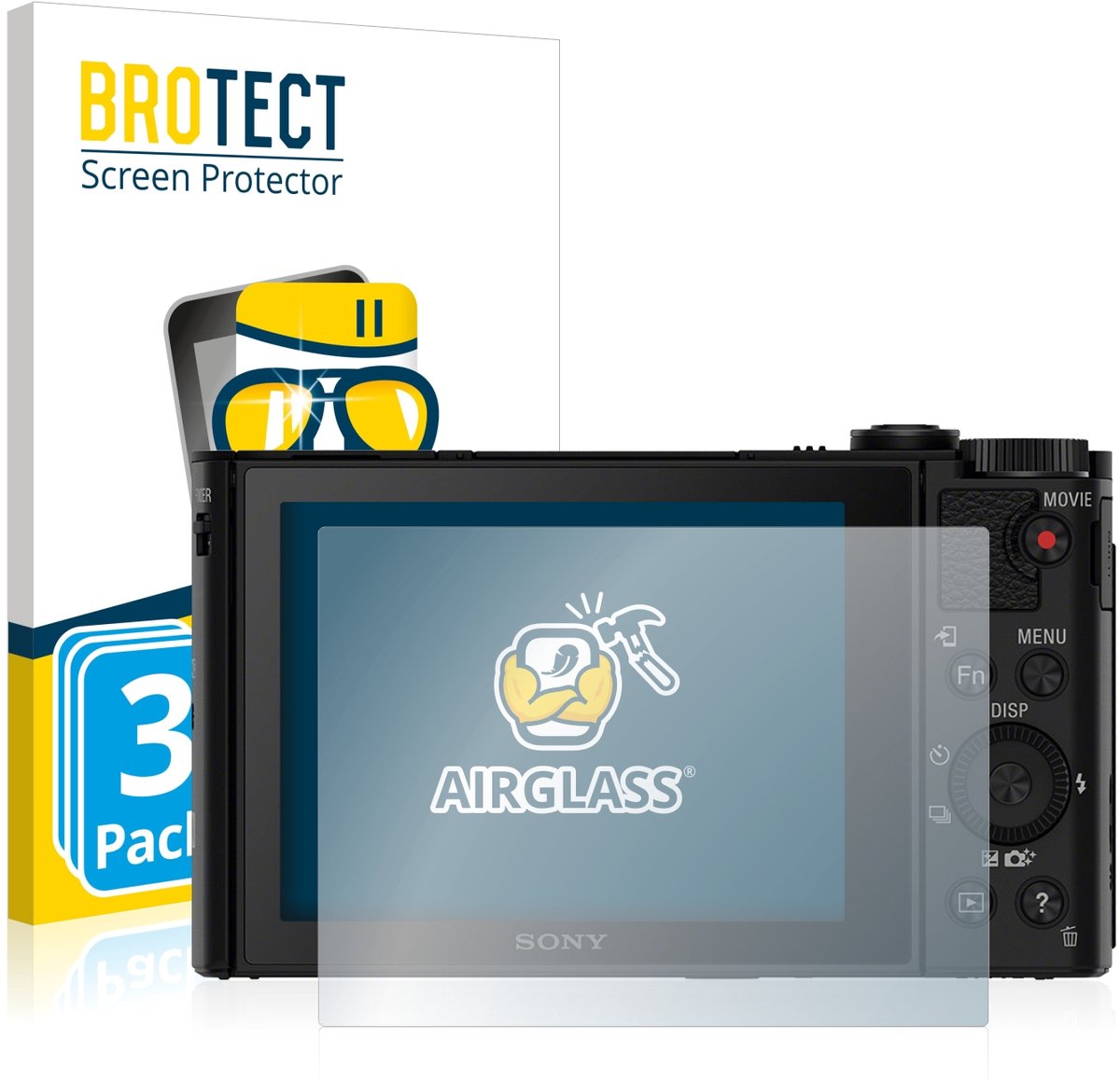 Screenprotector 3 Stuks voor Sony Cyber-Shot DSC-HX90 Beschermglas transparant