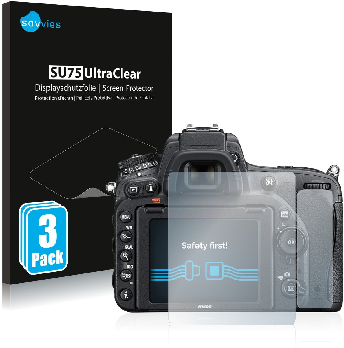 Savvies - Screenprotector voor Nikon D750 - Folie Beschermfolie transparant 6 Stuks
