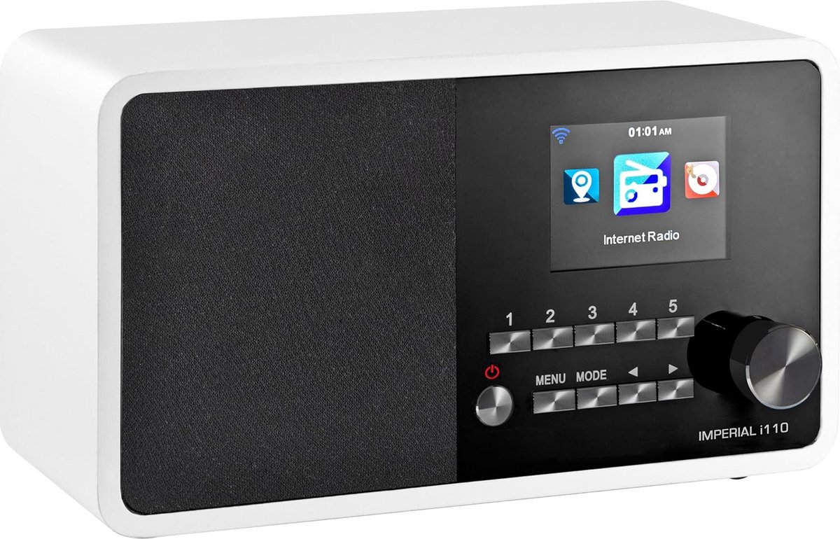 Internetradio met houten behuizing, TFT-kleurendisplay, WLAN en USB