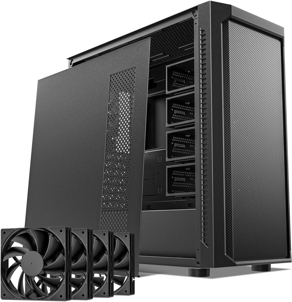 Behuizing voor E-ATX moederbord met glas en RGB ventilatoren