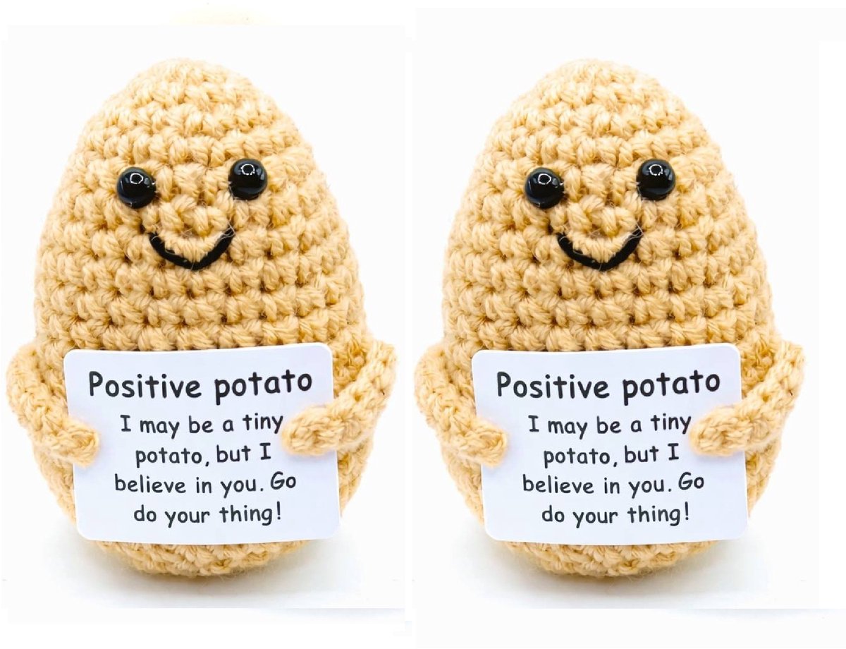 Hypify® | Positive Potato | positieve Aardappel| knuffeltje | beige duo | cadeau | geschenk idee | positieve energie