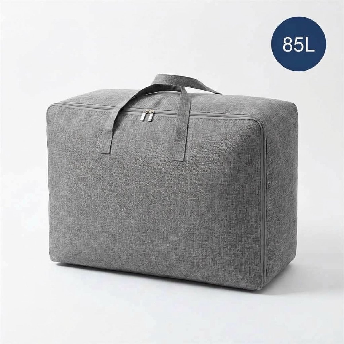 DIVERZA Opbergtas XL 60x50x28 cm – Opberghoes voor Dekens Kussens Kleding en Dekbed – Grote Kledingzak met Rits – Grijs