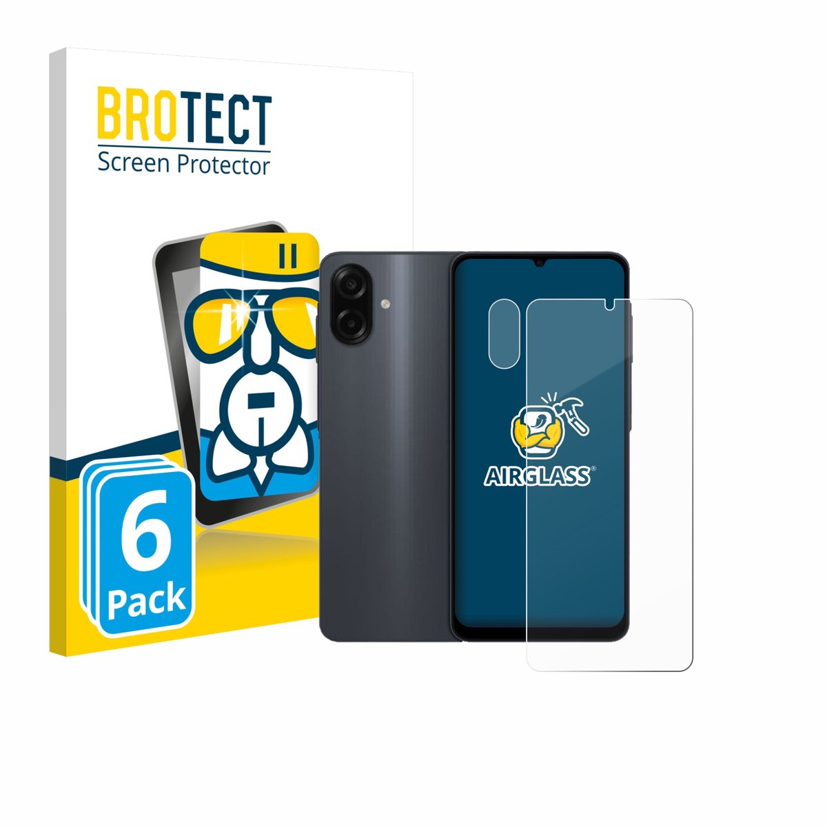 Screenprotector 6 Stuks voor Samsung Galaxy A07 (Voor+Camera) Beschermglas transparant