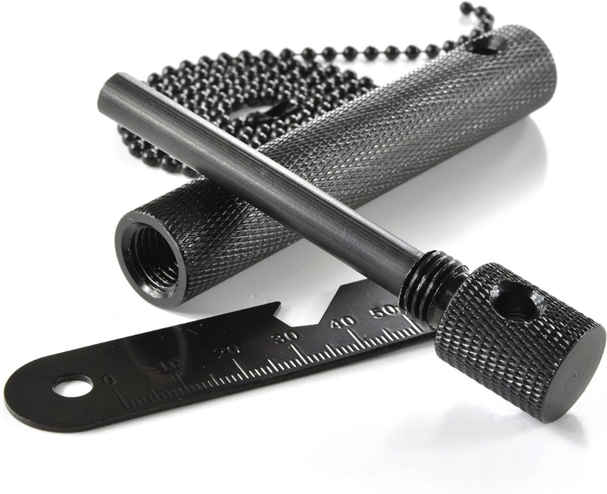 Quvo® Fire kit - Firesteel - Vuurmaker - Zwart - 12 cm x 2 cm x 2 cm;