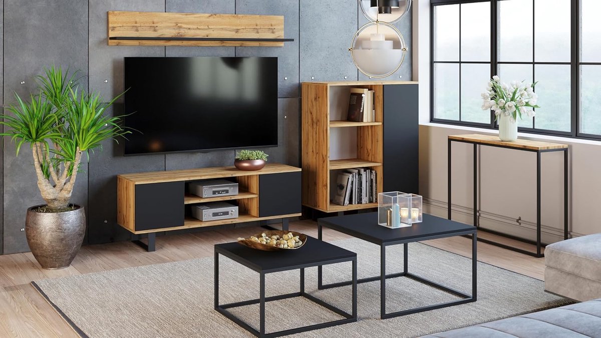 Uitschuifbare TV-kast 180-280 cm, Moderne Walnoot TV-meubel met 3 Lades en Opbergruimte voor Woonkamer – Lowboard, Dressoir en Televisietafel – Afmetingen op aanvraag – Pauwhome
