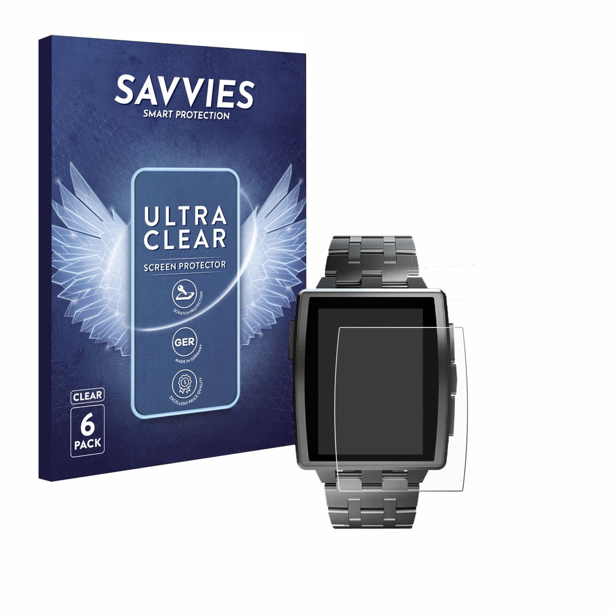 Savvies - Screenprotector voor Pebble Steel - Folie Beschermfolie transparant 6 Stuks