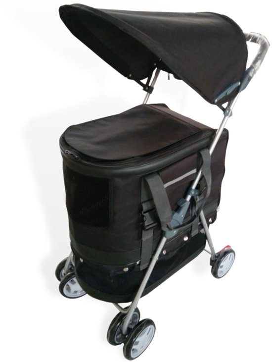 Topmast Excellent - Hondenbuggy - Zwart - Inklapbare - 4 Wielen - Comfort Buggy