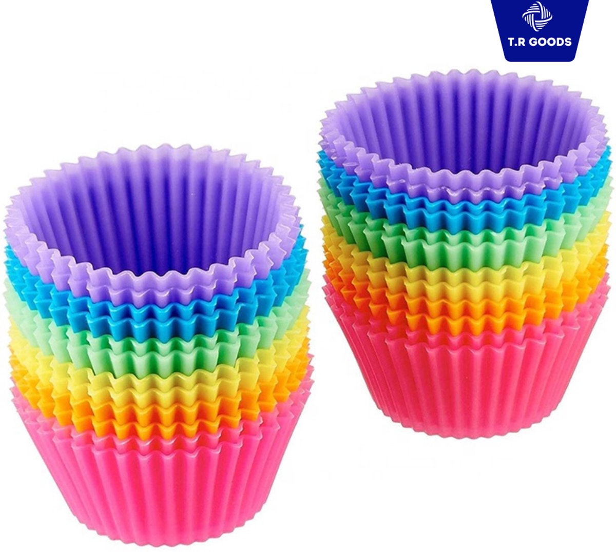 T.R. Goods Siliconen Muffinvormen – Set van 24 – Herbruikbaar – BPA-vrij – Ø 7 cm – 75 ml – Cupcake & Bakvormpjes