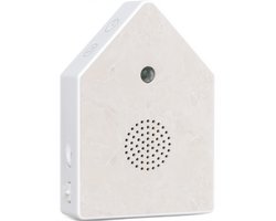 UPLY Vogelhuisje Met Geluid - Vogelgeluiden Huisje Met Sensor - 5 Natuurgeluiden Voor op Toilet/Wc - Bewegingsmelder - Cadeau - Incl. Bevestiging - Wit - Marmer