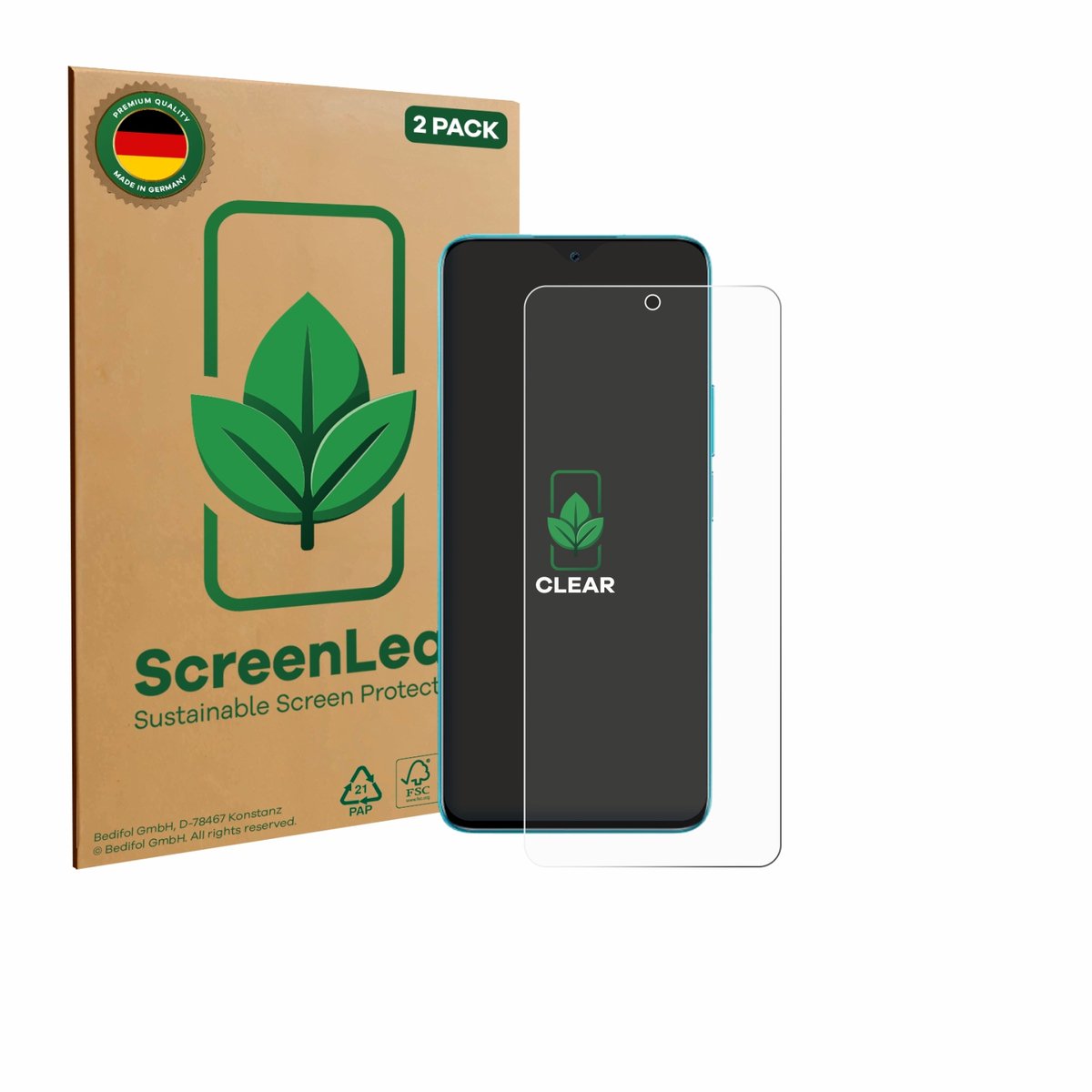 ScreenLeaf - Screenprotector voor Honor 90 Lite - Duurzame schermbescherming Folie Beschermfolie transparant 2 Stuks