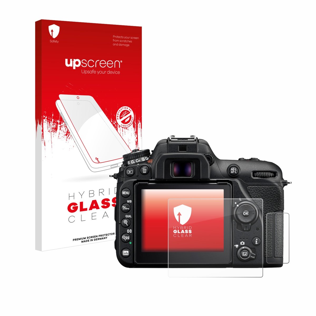 upscreen - Screenprotector voor Nikon D7500 - Folie Beschermfolie Beschermglas transparant