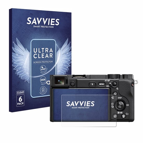 Savvies - Film de protection d'écran transparent pour Sony Alpha 6100 / 6100A (6 pièces)