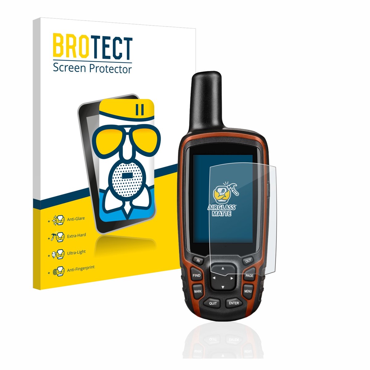 BROTECT - Screenprotector voor Garmin GPSMAP 64s - Folie Beschermfolie Beschermglas matte