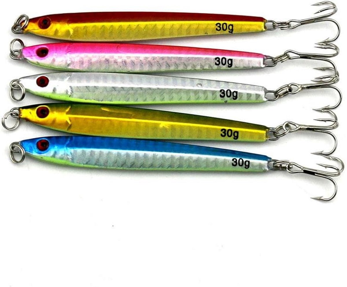 5x Metalen Jig Lood Visgewichten 30 Gram - Werplood voor Spinnen en Vissen
