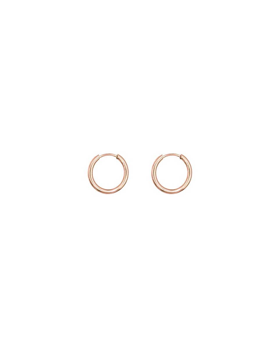Minimalistische oorbellen/oorringen 13mm - 1 paar | Roségoudkleur RVS/Stainless Steel