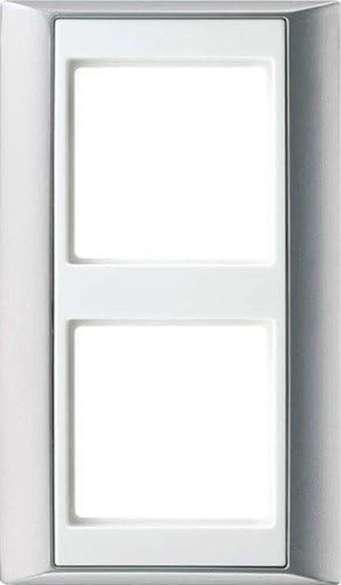 Tweevoudig Montageframe voor Stopcontacten Horizontaal of Verticaal Aluminium Wit