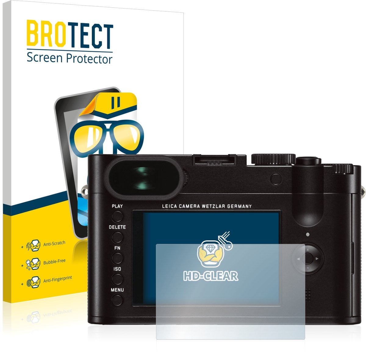 BROTECT - Screenprotector voor Leica Q (Typ 116) - Folie Beschermfolie transparant 2 Stuks