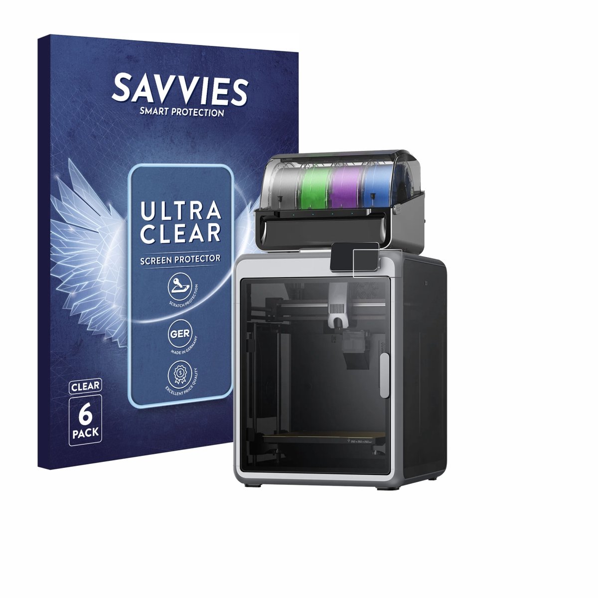 Savvies - Screenprotector voor Creality K2 - Folie Beschermfolie transparant 6 Stuks