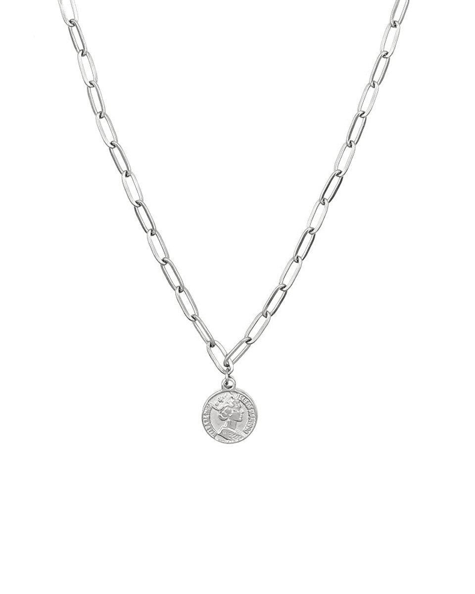 Mint15 Schakelketting met muntje (10mm) - Zilverkleur RVS/Stainless Steel